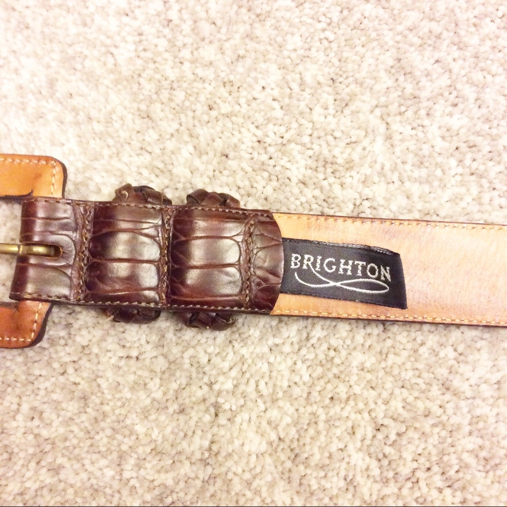 Brighton Brown Croco-Embossed Geniune Leather Belt - Picture 4 of 5